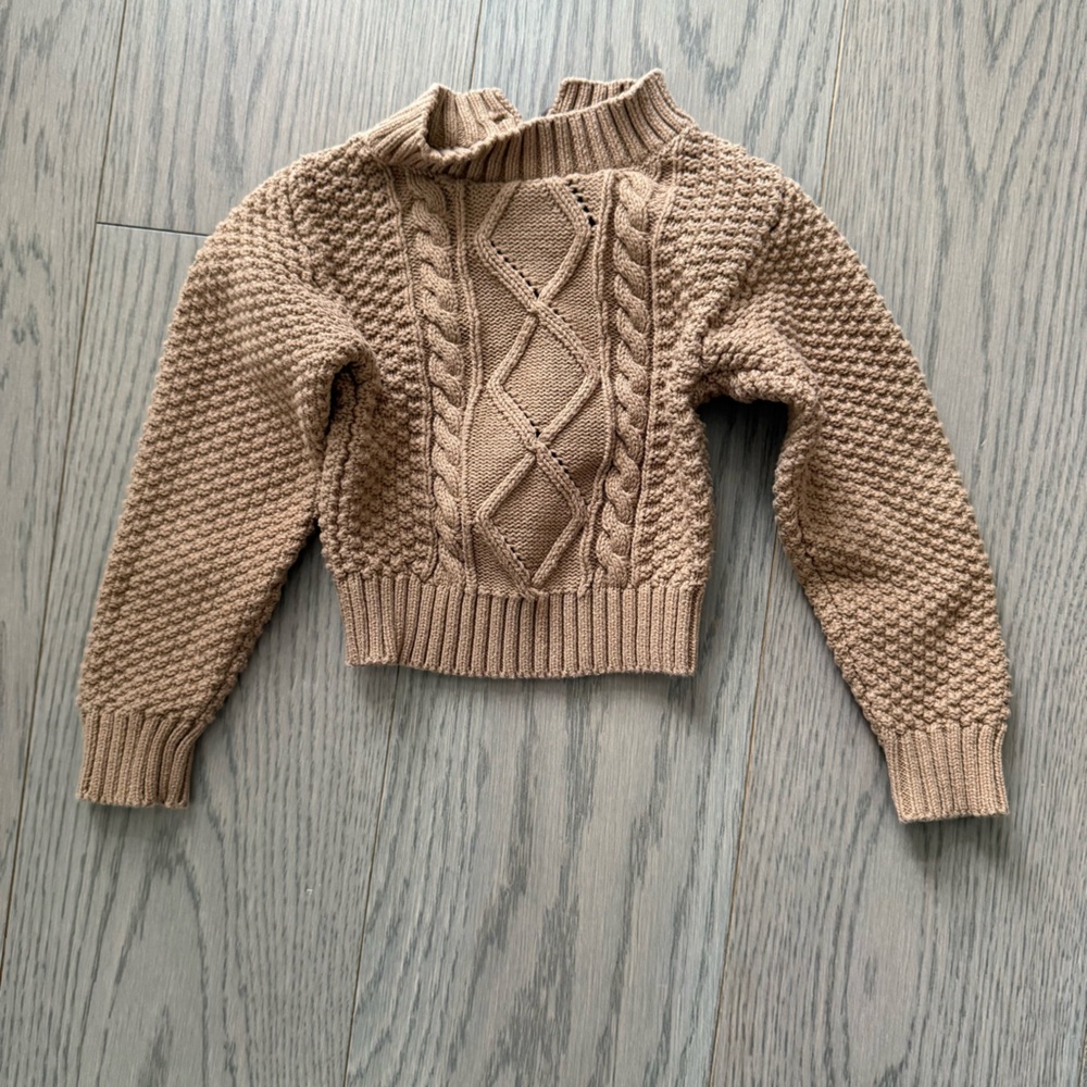 Baby 100% cotton - Beige Cable Knit Sweater